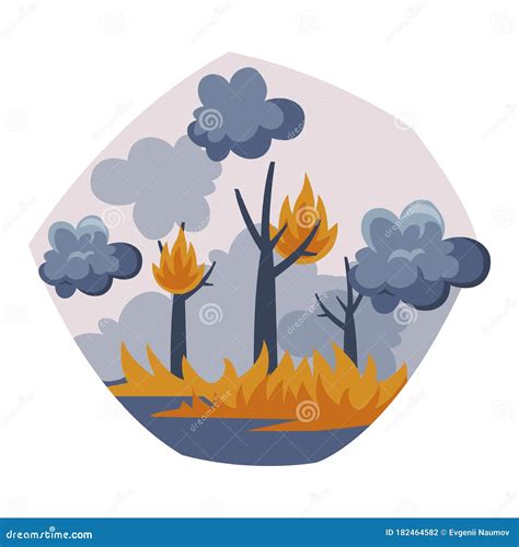 Burning Forest Tree In Fire Flame Nature Disaster Air Pollution