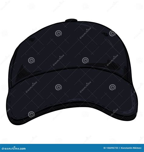 Vector Cartoon Classic Blank Baseball Cap Front View Stock Vector