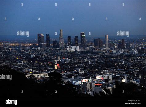 Downtown Los Angeles View From Hollywood On A Clear Day With Views Of