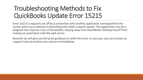 PPT Fix QuickBooks Update Error 15215How To Fix QuickBooks Error