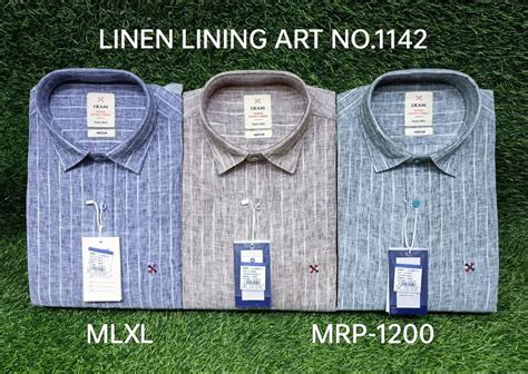 Stripes Linen Mens Cotton Lining Shirts Full Sleeves At Rs Piece