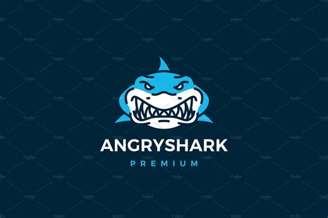 angry shark logo vector icon – MasterBundles