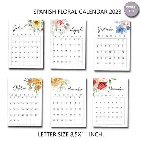 Spanish Calendar Calendar 2023 Wall Calendar 2023 2023 Wall - Etsy