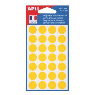 Sachet Etiquettes Rondes Mm Agipa Jaune