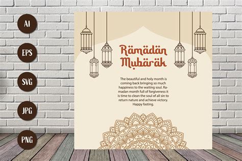 Ramadan Mubarak Greeting Card Graphic by sabavector · Creative Fabrica