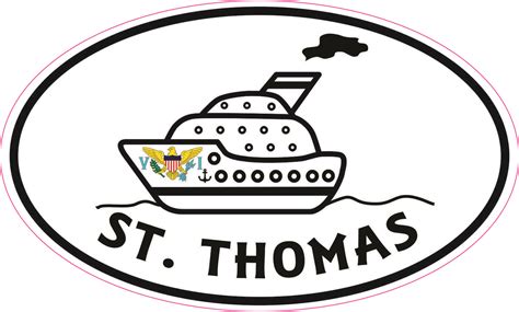 In X In Cruise Ship Oval St Thomas Vinyl Sticker