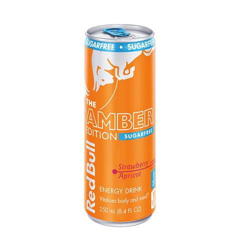 Red Bull Amber Edition Sugar Free Energy Drink Strawberry Apricot