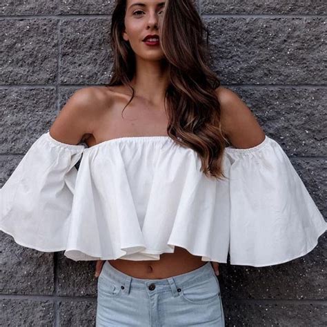 Off Shoulder Tops Crop Top Outfits Top Outfits Fashion