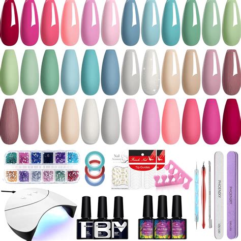 Amazon Phoenixy Gel Nail Polish Kit With U V Light Colors