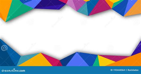 Abstract Banner Template Design Colorful Low Poly Art Style on White ...