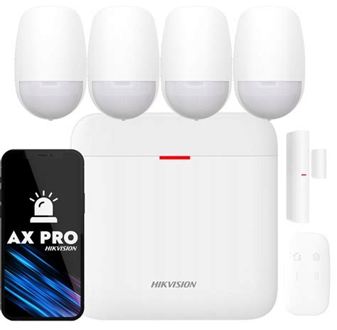 Zestaw Alarmowy WiFi Bezprzewodowy AX Pro Hikvision 4x Czujka PIR GSM