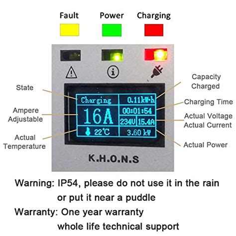 K H O N S Typ 2 Tragbares 11kW EV Ladegerät 11kw 3 Phasig EV