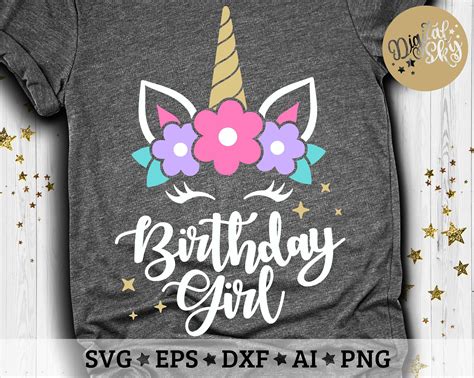 Birthday Girl Svg Unicorn Birthday Svg Birthday Girl Svg Unicorn