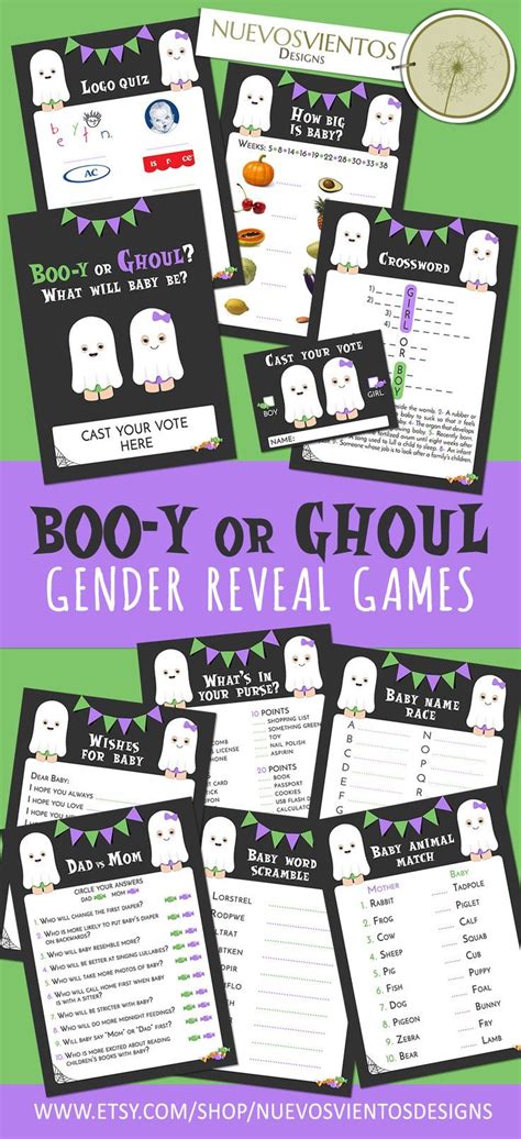 Halloween Gender Reveal Games Printable Halloween Booyorghoul