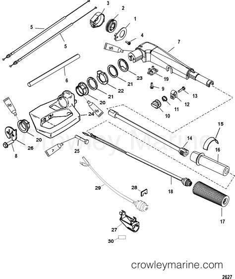 TILLER HANDLE 1999 Outboard 9 9 EL 4 7F10312HD Crowley Marine