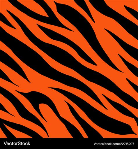 Tiger Fur Terracotta Orange Skin Texture Seamless Vector Image Tiger