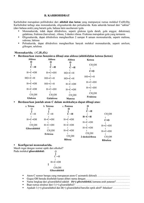 14 Lampiran Materi Karbohidrat B Karbohidrat Karbohidrat Merupakan