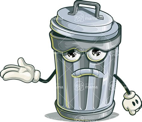 Trash Can Cartoon Character Set Sorry GraphicMama