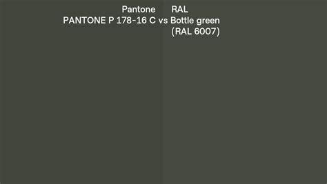 Pantone P 178 16 C Vs Ral Bottle Green Ral 6007 Side By Side Comparison