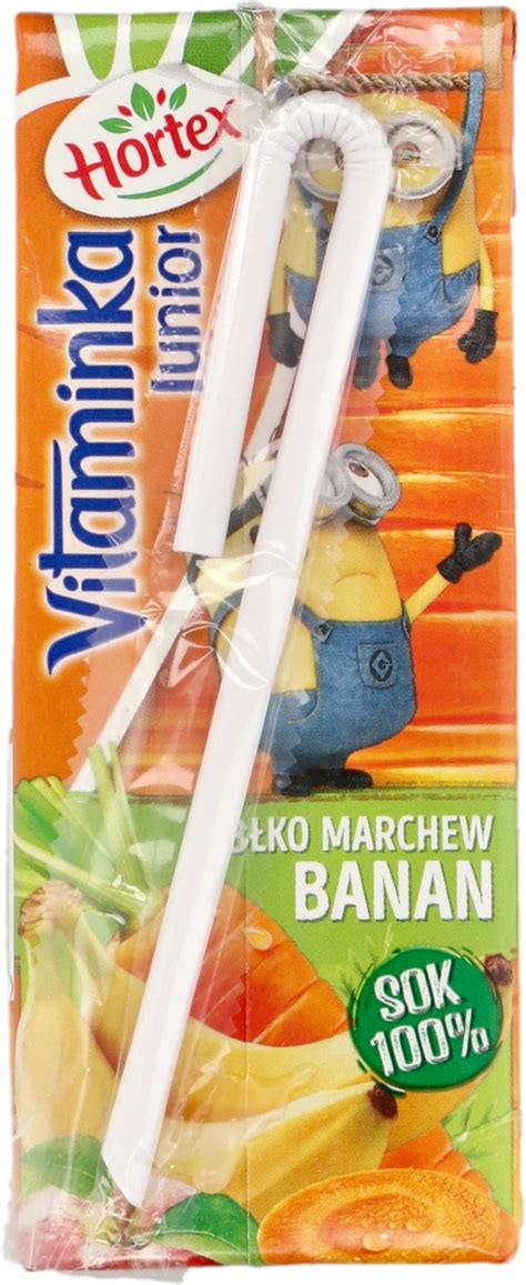 HORTEX VITAMINKA sok ze słomka jabłko marchew banan 200 ml