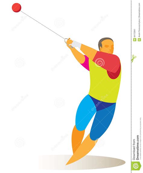 Athlete is hammer thrower stock vector. Illustration of record - 94172941