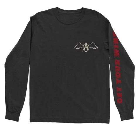 Wings Long Sleeve Black Aerosmith Official Store