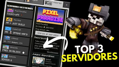 TOP 3 SERVIDORES Para Minecraft PE Bedrock Java 1 19 Actualizados