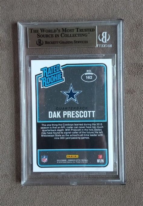 Donruss Optic Dak Prescott Rated Rookie Card Bgs Graded