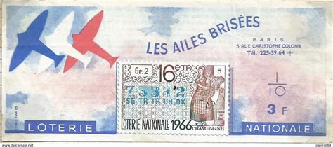 Billets de Loterie Les ailes brisées 1966 16Tr