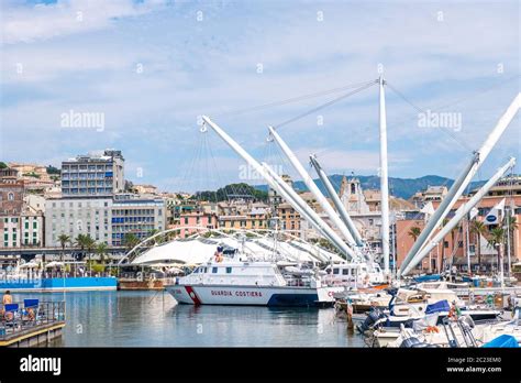 Genua Italien August Il Grande Bigo In Porto Antico Di