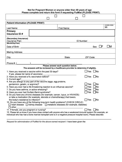 Fillable Online Kingcounty King County FluMist Consent Form Fax Email