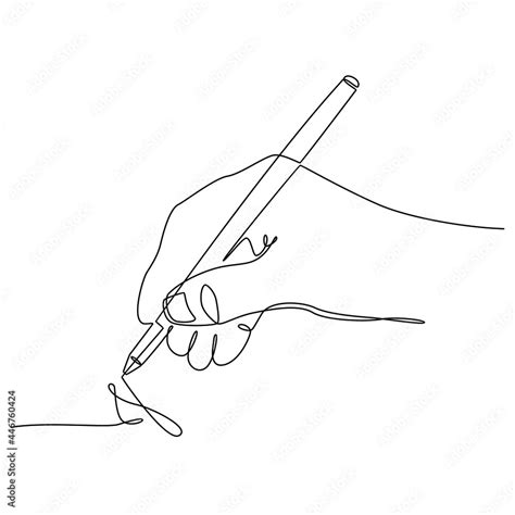 Continuous line drawing hand writing with pencil vector illustration Stock Vector | Adobe Stock