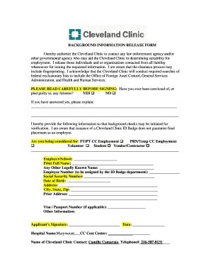 Cleveland Clinic Mary Mount Form Fill Out And Sign Printable Pdf