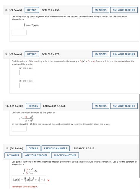 Solved 8 1 Points DETAILS SCALC9 7 4 058 MY NOTES ASK YOUR