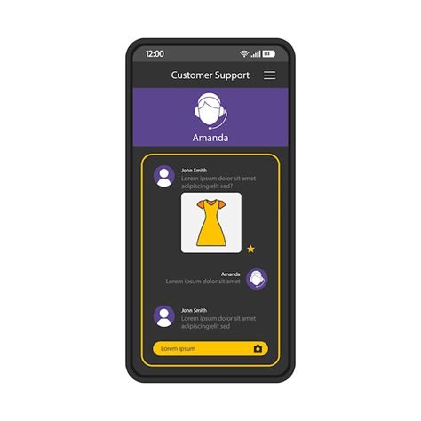 Modèle De Vecteur D interface De Smartphone De Chat En Direct De
