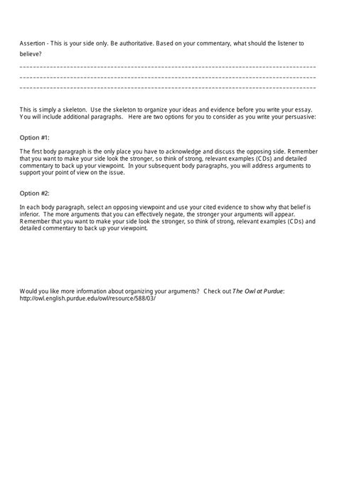 Persuasive Writing Outline Download Printable Pdf Templateroller