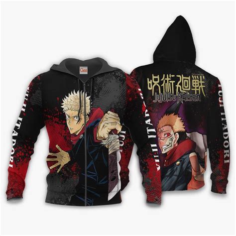 Jujutsu Kaisen Yuji Itadori Zipper Hoodie Jujutsu Kaisen Merch Store