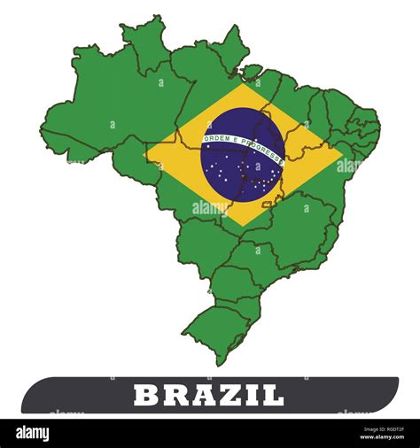 Brazil Map and Flag Stock Photo - Alamy