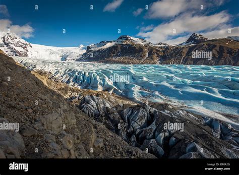 Svinafellsjokull Glacier In Skaftafell National Park Iceland Stock