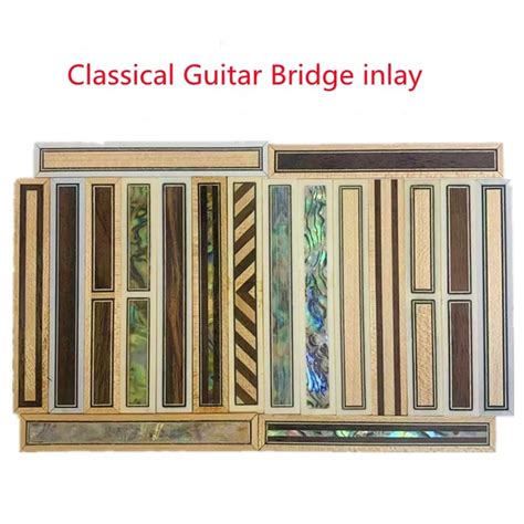 2pcs Classical Guitar Bridge Tie Block Inlay Pvc Wooden Guitar Bridge