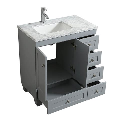 Eviva Happy X Transitional Grey Bathroom Vanity With White