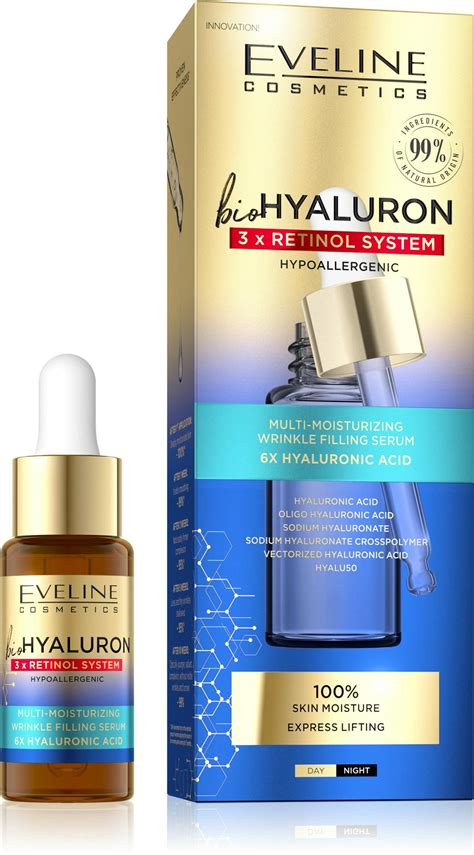 Eveline Bio Hyaluron 3 X Retinol System Multi Moisturizing Wrinkle Filling Serum 18 Ml 810