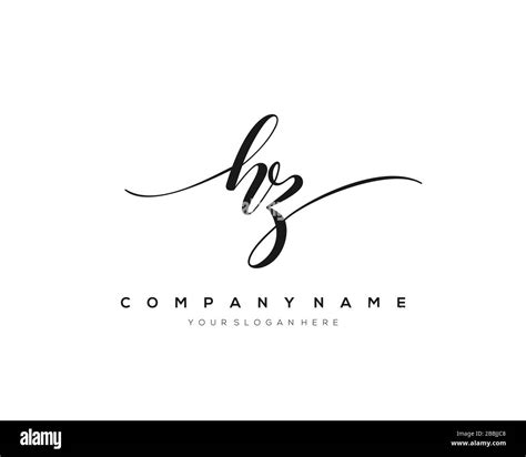 HZ Initial Letter Handwriting Logo Hand Drawn Template Vector Logo For