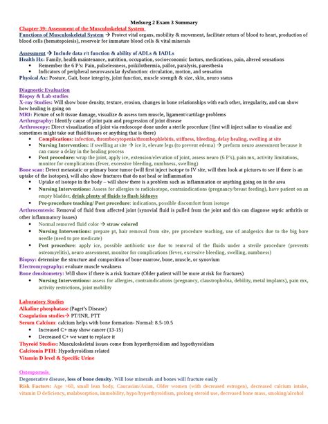 Medsurg Exam Summary Medsurg Exam Summary Chapter