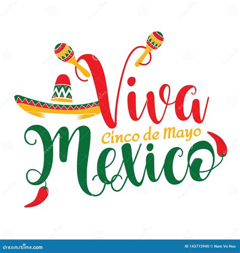 Viva Mexico Cinco De Mayo Illustration Stock Vector Illustration Of