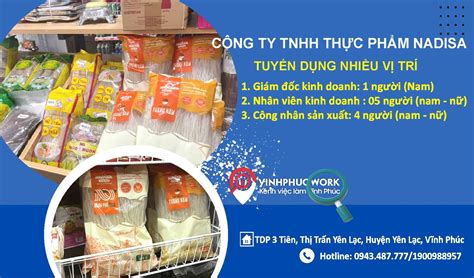 Mới đi Vào Hoạt động Công Ty Tnhh Thực Phẩm Nadisa Tuyển Dụng Nhiều