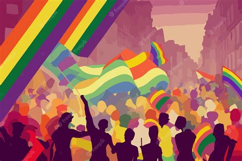 Premium Vector Lgbt People Tolerance Parade Flags Support Lgbtq Community