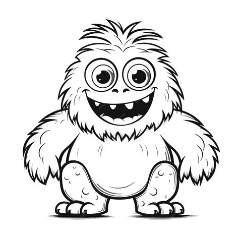 Premium Vector | Cute monster coloring page simple coloring pages eps