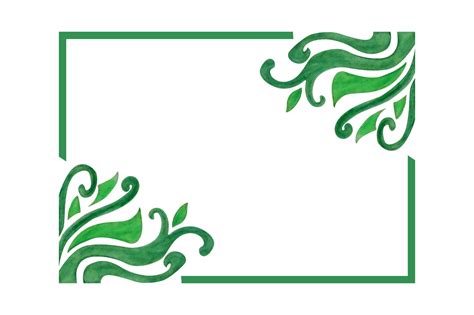 Green Swirl Plant Flora Ornament Border Design 21909864 PNG