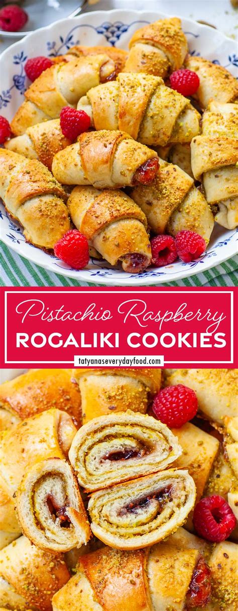 Raspberry Pistachio Rogaliki Cookies Rugelach Video Tatyanas